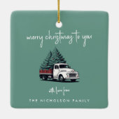 Ceramic Ornament | Christmas Tree Delivery Truck (Rückseite)