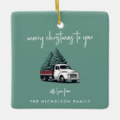 Ceramic Ornament | Christmas Tree Delivery Truck (Vorderseite)