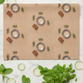 ceramic plate leather journal and olive branches geschirrtuch (Gefaltet)