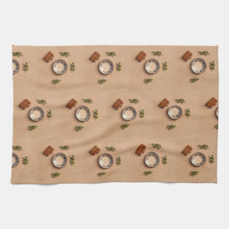 ceramic plate leather journal and olive branches geschirrtuch