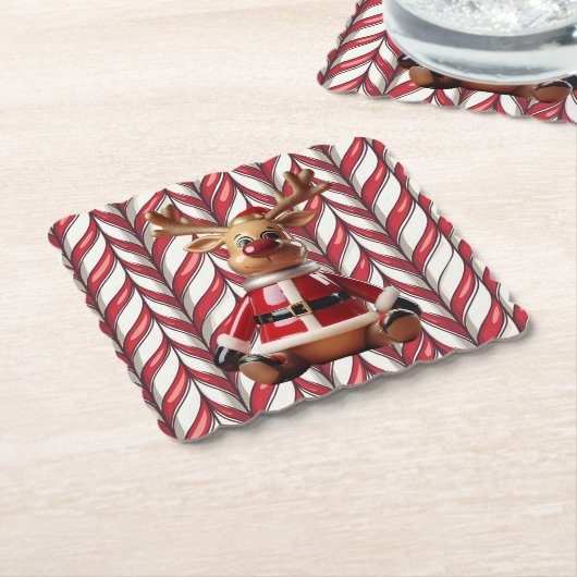 Ceramic Reindeer Coaster Untersetzer (angewinkelt)