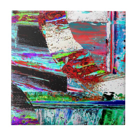 Ceramic Tie – Neon Pulse Fliese (Vorderseite)