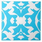 Ceramic Tile, An elegant teal and white design Ce Fliese (Vorderseite)