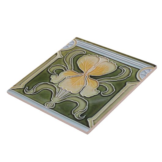 Ceramic Tile - Art Nouveau Iris Border Tile Fliese (Seite)