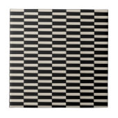 Ceramic Tile Black and Beige Stripe Fliese (Vorderseite)