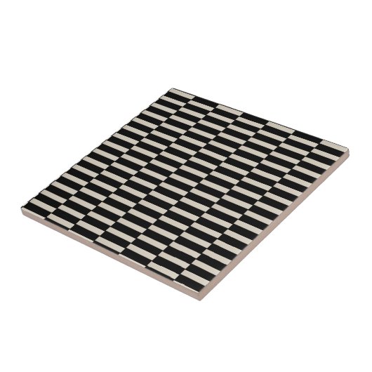 Ceramic Tile Black and Beige Stripe Fliese (Seite)