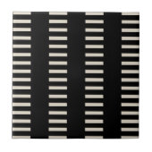 Ceramic Tile Black and Beige Stripe Fliese (Vorderseite)
