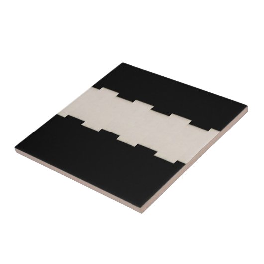 Ceramic Tile Black and Beige Stripe Fliese (Seite)