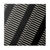 Ceramic Tile Black and Beige Stripe Fliese (Vorderseite)