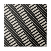 Ceramic Tile Black and Beige Stripe Fliese (Vorderseite)