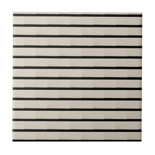 Ceramic Tile Black and Beige Stripe Fliese (Vorderseite)
