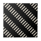 Ceramic Tile Black and Beige Stripe Fliese (Vorderseite)