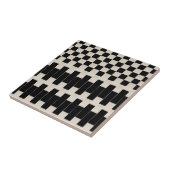 Ceramic Tile Black and Beige Stripe Square Fliese (Seite)