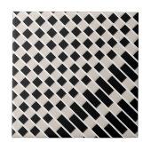 Ceramic Tile Black and Beige Stripe Square Fliese (Vorderseite)