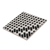 Ceramic Tile Black and Beige Stripe Square Fliese (Seite)