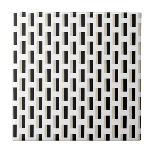 Ceramic Tile Black and White Stripe Fliese (Vorderseite)