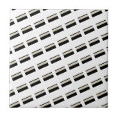 Ceramic Tile Black and White Stripe Fliese (Vorderseite)