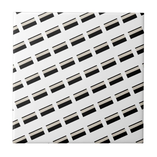 Ceramic Tile Black and White Stripe Fliese (Vorderseite)