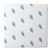 Ceramic Tile Blue Leaves  Fliese (Vorderseite)