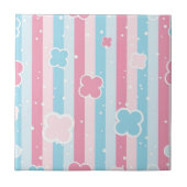 Ceramic Tile  Blue Pastel Stripe  Fliese (Vorderseite)