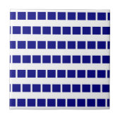 Ceramic Tile Blue & White Stripe Checkered Fliese (Vorderseite)