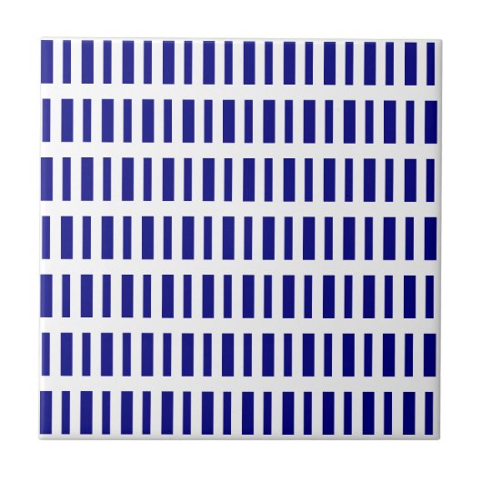 Ceramic Tile Blue & White Stripe Fliese (Vorderseite)