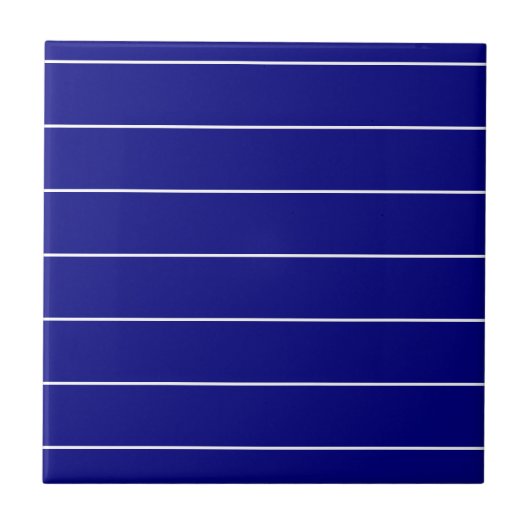 Ceramic Tile Blue & White Stripe Fliese (Vorderseite)