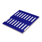 Ceramic Tile Blue & White Stripe Fliese (Seite)