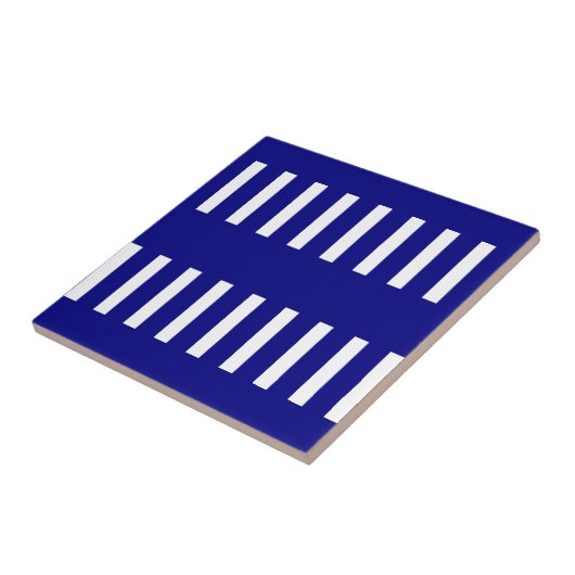 Ceramic Tile Blue & White Stripe Fliese (Seite)