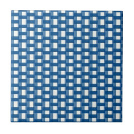 Ceramic Tile Blue & White Stripe Square Fliese