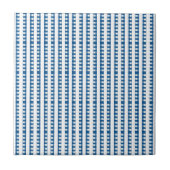 Ceramic Tile Blue & White Stripe Square Fliese (Vorderseite)