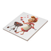 Ceramic Tile Cooking Love Red Hearts Fliese (Seite)