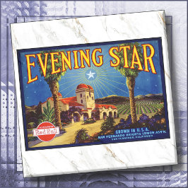 CERAMIC TILE - ''Evening Star'' - Crate Label Fliese