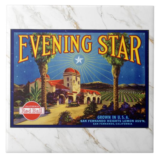 CERAMIC TILE - ''Evening Star'' - Crate Label Fliese (Vorderseite)
