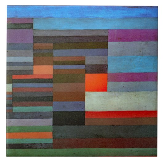 CERAMIC TILE - "Fire in the Evening" - Paul Klee Fliese (Vorderseite)