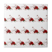 Ceramic Tile Floral Red Rose Fliese (Vorderseite)