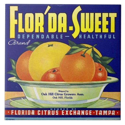 CERAMIC TILE - "Flor'da-Sweet" - Crate label Fliese (Vorderseite)