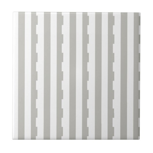 Ceramic Tile Grey & White Stripe  Fliese (Vorderseite)