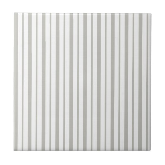 Ceramic Tile Grey & White Stripe Square Fliese (Vorderseite)