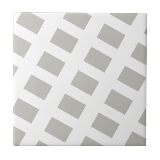 Ceramic Tile Grey & White Stripe Square Fliese (Vorderseite)