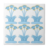 Ceramic Tile in Minoan Lilies aqua Fliese (Vorderseite)