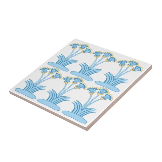 Ceramic Tile in Minoan Lilies aqua Fliese (Seite)