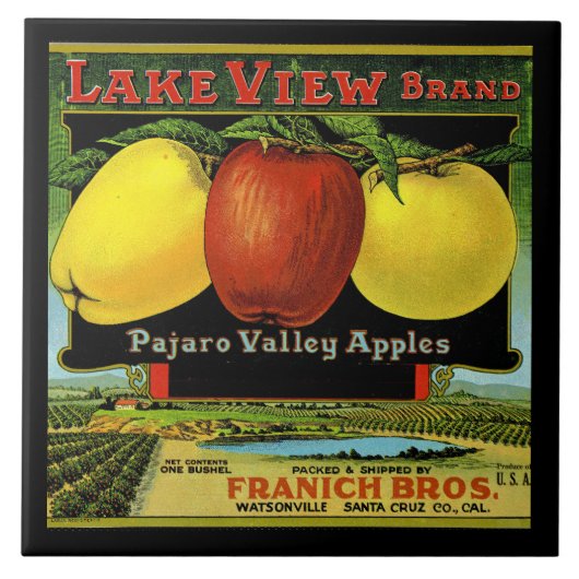 CERAMIC TILE - "Lake View" - Crate label Fliese (Vorderseite)