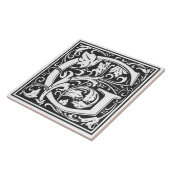 Ceramic Tile - Monogram Alphabet G black White Fliese (Seite)