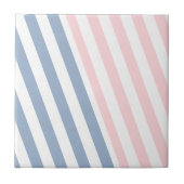 Ceramic Tile Pink & Blue Stripe  Fliese (Vorderseite)