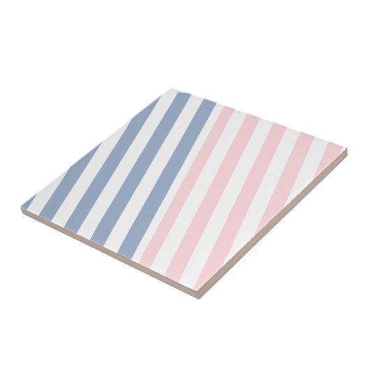 Ceramic Tile Pink & Blue Stripe  Fliese (Seite)
