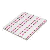Ceramic Tile Pink Brown White Stripe Fliese (Seite)