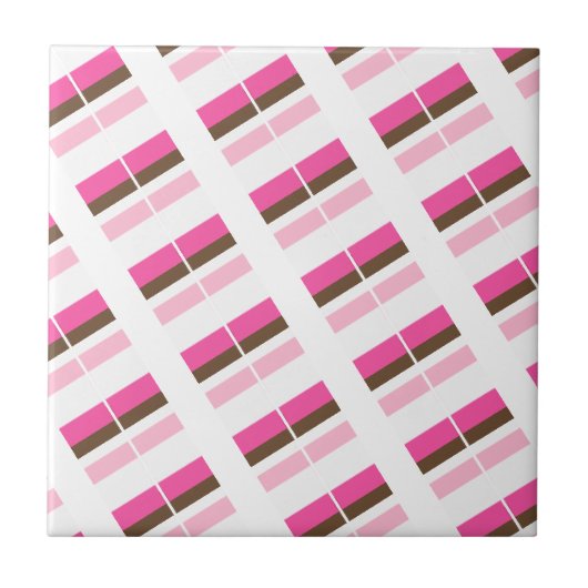 Ceramic Tile Pink Brown White Stripe Fliese (Vorderseite)