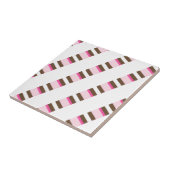 Ceramic Tile Pink Brown White Stripe Fliese (Seite)