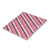 Ceramic Tile Pink Brown White Stripe Fliese (Seite)